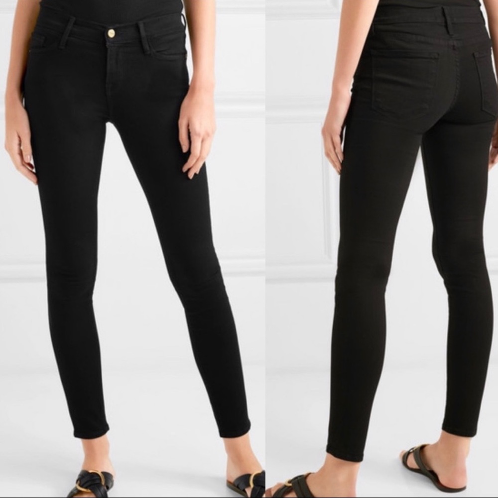 Frame Le Skinny De Jeanne Black Skinny Jeans